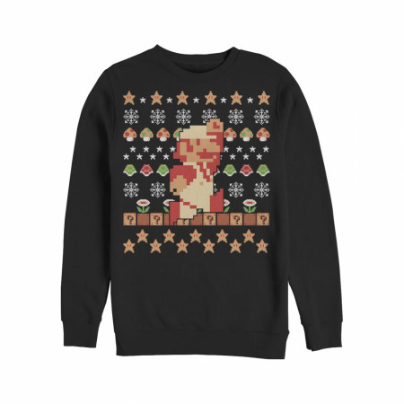 Nintendo Super Mario Holiday Pixels Ugly Christmas Sweatshirt