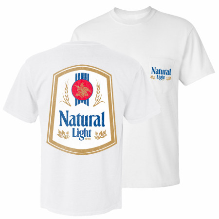 Natural Light Distressed Vintage Logo Pocket Tee