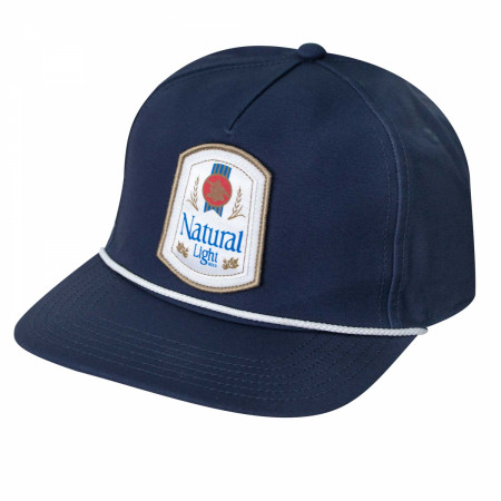 Natural Light Retro Label Rowdy Gentleman Navy Blue Snapback Hat