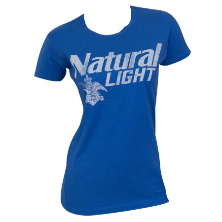 Natural Light Blue Faded Logo Tee Shirt