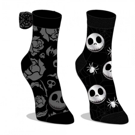 Nightmare Before Christmas 2-Pack Black And Grey Socks