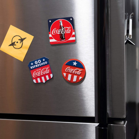 Coca-Cola American Flag Embossed Tin Magnet