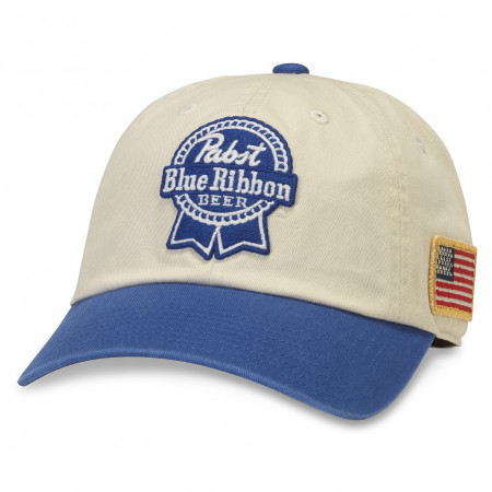 Pabst Blue Ribbon Beer Classic Blue And White Adjustable Strapback Hat