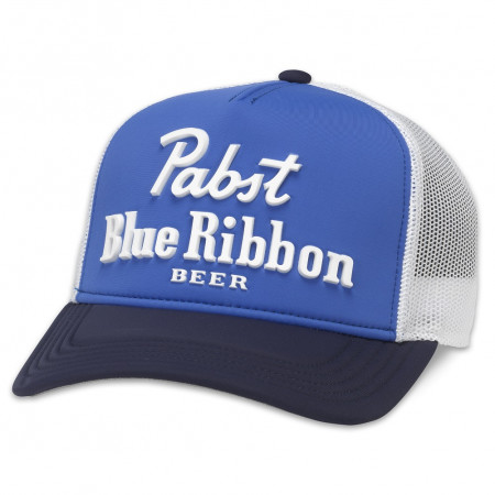 Pabst Blue Ribbon Vintage Style Blue And White Adjustable Snapback Trucker Hat