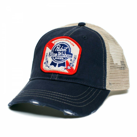 Pabst Blue Ribbon Patch Logo Trucker Hat