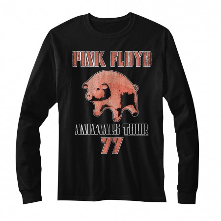Pink Floyd Animals 77 Tour Men's Black Long Sleeve Shirt