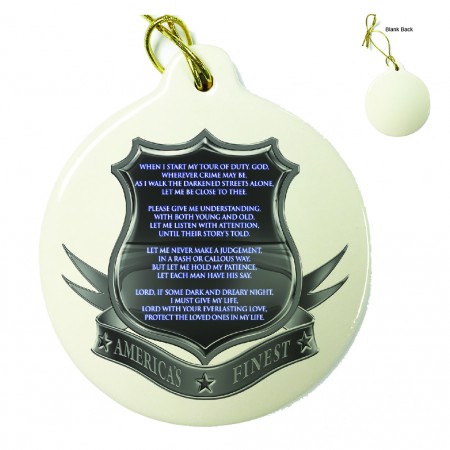 Policeman's Prayer Porcelain Ornament