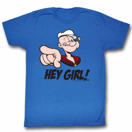 Popeye Hey Girl Blue TShirt