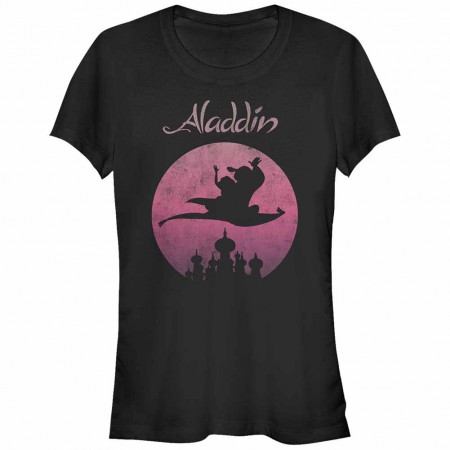 Disney Princesses Flying High Black Juniors T-Shirt
