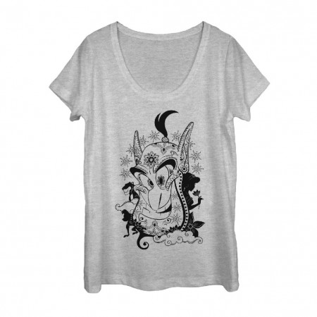 Disney Aladdin Genie Lotus Gray Juniors T-Shirt