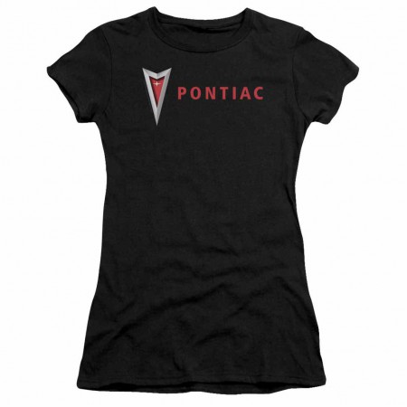 Pontiac Modern Pontiac Arrowhead Black Juniors T-Shirt