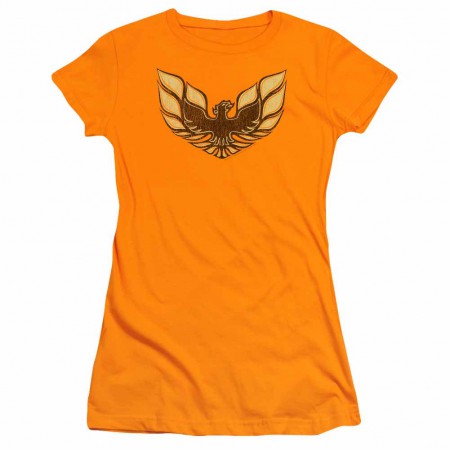 Pontiac Ross 1975 Bird Orange Juniors T-Shirt