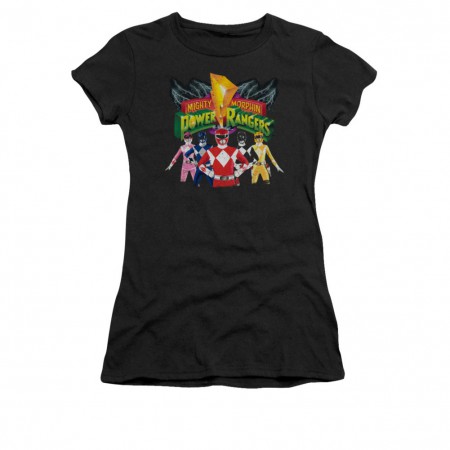 Power Rangers Unite Black Juniors T-Shirt