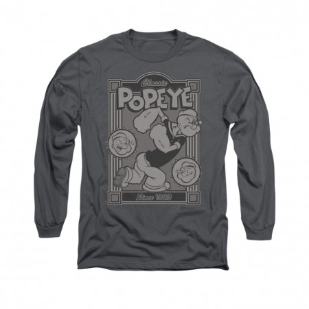 Popeye Classic Gray Long Sleeve T-Shirt