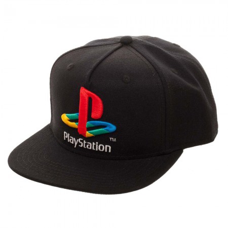 Playstation Classic Logo Men's Black Snapback Hat