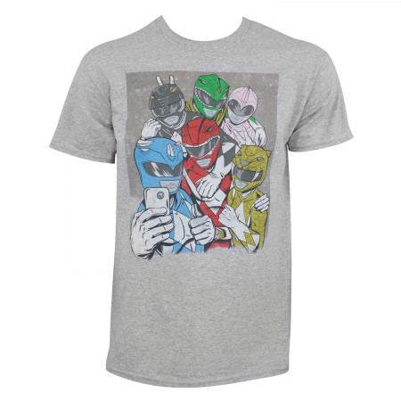 Power Rangers Men's Grey Selfie T-Shirt