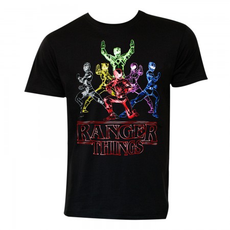 Power Rangers Men's Black Ranger Things T-Shirt