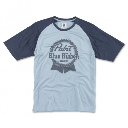 Pabst Blue Ribbon Beer Men's Blue Raglan T-Shirt