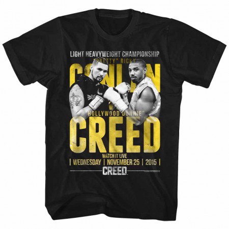 Rocky Conlan Vs Creed Mens Black T-Shirt