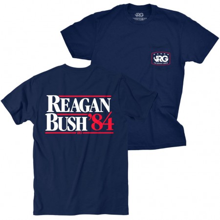 Reagan Bush 84 Rowdy Gentleman Navy Blue Tee Shirt