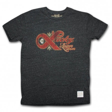 Vintage Retro Lucky Lager T Shirt - Heather Grey