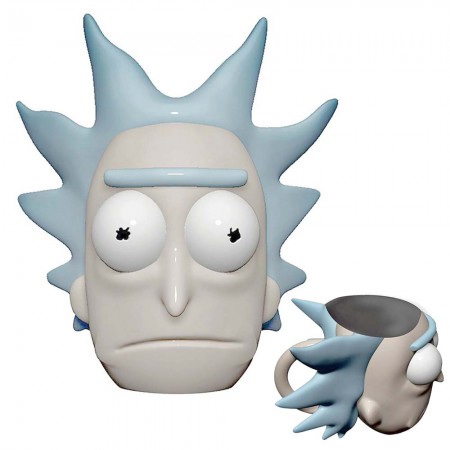 Rick And Morty Molded Rick Face Mug With Lid
