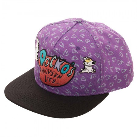Rocko's Modern Life Purple Embroidered Snapback Hat