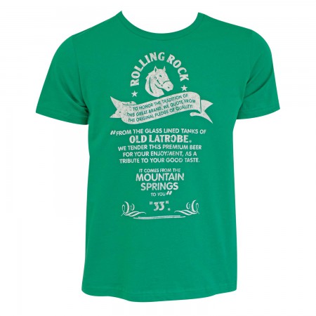 Rolling Rock Tradition Green Tee Shirt
