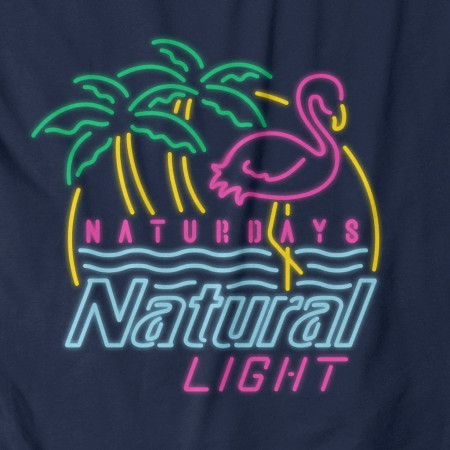 Natural Light Beer Naturdays Neon Navy Men's Cotton Tank Top
