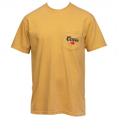 Coors Banquet Old Gold Front and Back Print Pocket Tee