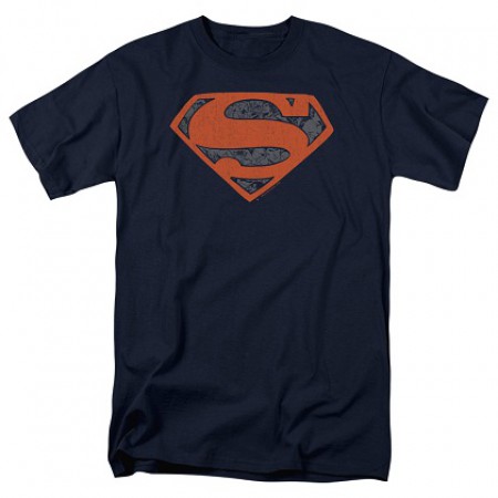 Superman Vintage Shield Men's Navy Blue T-Shirt
