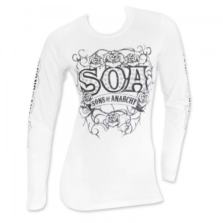 Sons Of Anarchy Women's White Long Sleeve Tribal T-Shirt