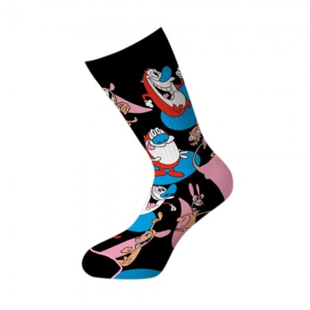 Ren and Stimpy Happy Happy Joy Joy Crew Socks