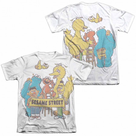 Sesame Street Block Party White 2-Sided Sublimation T-Shirt