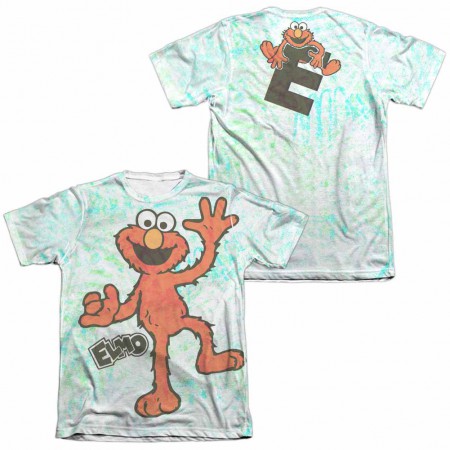 Sesame Street Elmo Scribble White 2-Sided Sublimation T-Shirt
