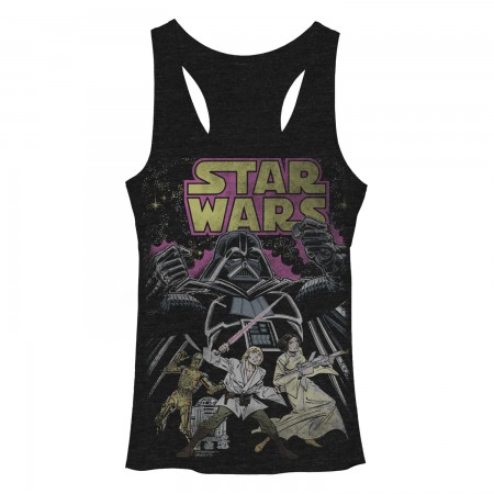 Star Wars Comic Wars Black Juniors Tank Top