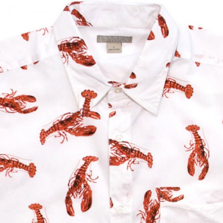 Seinfeld Cosmo Kramer Lobster Cabana Vacation Button Down Shirt