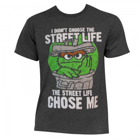 Sesame Street Men's Grey Oscar The Grouch Street Life T-Shirt