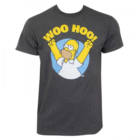 Simpsons Men's Grey Woo Hoo T-Shirt