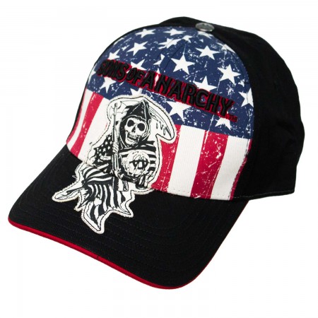 Sons Of Anarchy Distressed American Flag Flex Fit Hat