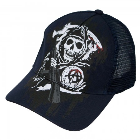 Sons Of Anarchy Navy Blue Fear The Reaper Mesh Trucker Hat
