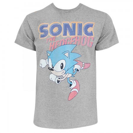 Sonic The Hedgehog Men's Grey Run Fast T-Shirt