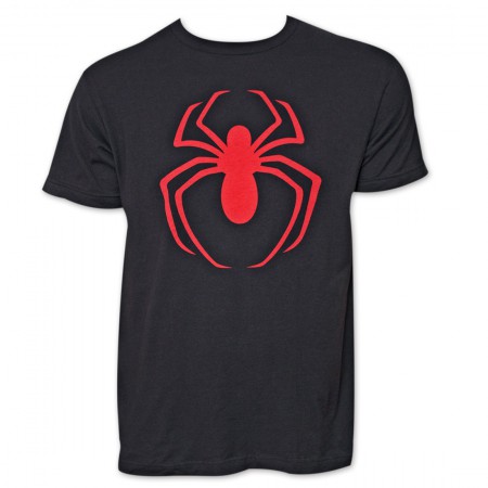 Spider-Man Red Spider Symbol T Shirt - Black
