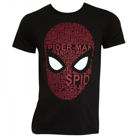 Spider-Man Homecoming Men's Black Word Cloud T-Shirt