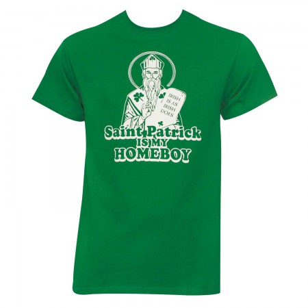 Saint Patrick Is My Homeboy Kelly Graphic Men's Green T-Shirt
