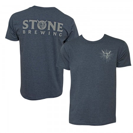 Stone Brewing Gargoyle logo Heather Blue Men's T-Shirt