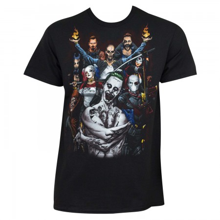 Suicide Squad Men's Black Characters T-Shirt