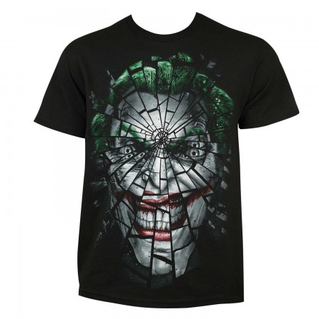 Joker Men's Black Shattered Face T-Shirt