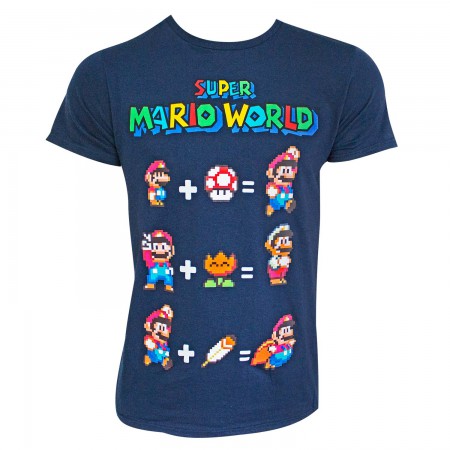 Super Mario World Men's Navy Blue Equation T-Shirt
