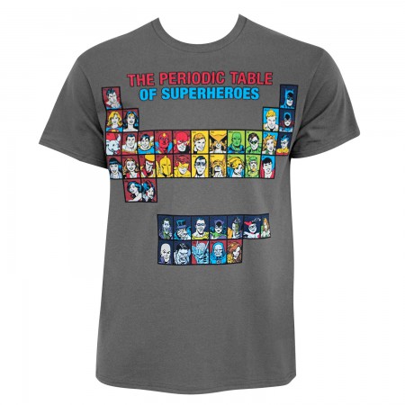 Justice League Men's Grey Periodic Table T-Shirt